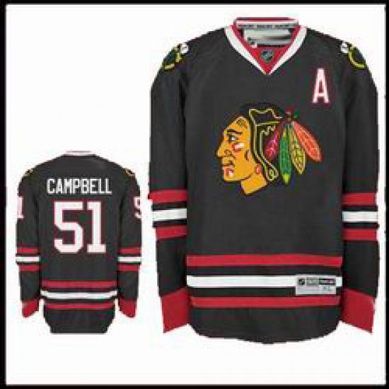 Chicago Blackhawks #51 CAMPBELL Hockey black Jersey Chicago Blackhawks #51 CAMPBELL Hockey black Jersey