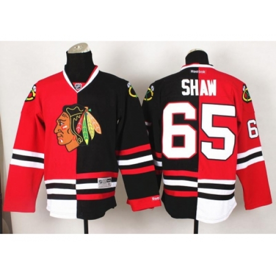 Chicago Blackhawks 65 Andrew Shaw Black Red Split NHL Jerseys Chicago Blackhawks 65 Andrew Shaw Black Red Split NHL Jerseys