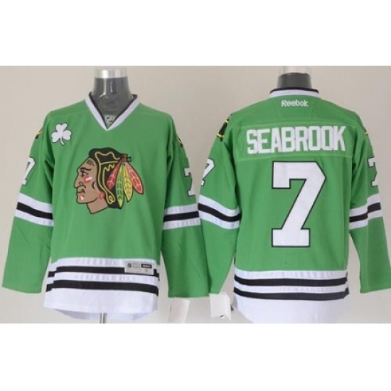 Chicago Blackhawks #7 Brent Seabrook Green Stitched NHL Jersey Chicago Blackhawks #7 Brent Seabrook Green Stitched NHL Jersey