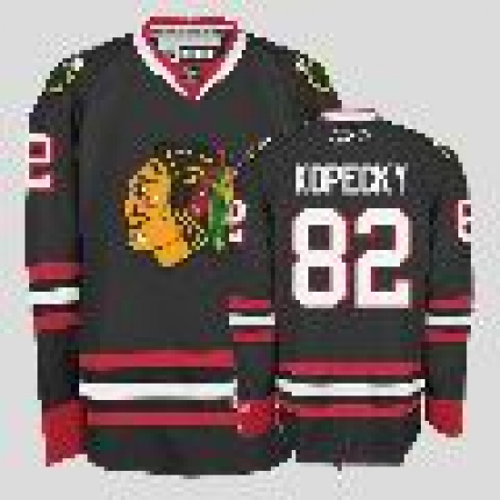 Chicago Blackhawks #82 Tomas Kopecky Black Chicago Blackhawks #82 Tomas Kopecky Black