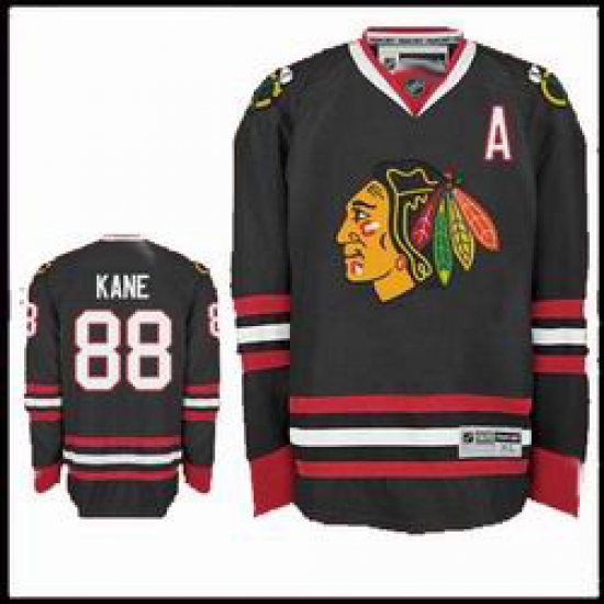 Chicago Blackhawks #88 Patrick Kane Premier Dark Hockey black Chicago Blackhawks #88 Patrick Kane Premier Dark Hockey black