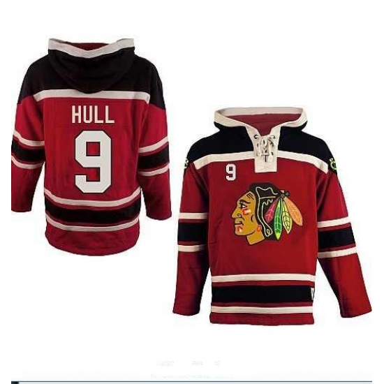 Chicago Blackhawks 9# Bobby Hull Hockey Red Color Hooded Sweatshirt Chicago Blackhawks 9# Bobby Hull Hockey Red Color Hooded Sweatshirt