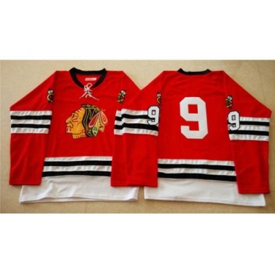 Chicago Blackhawks #9 Bobby Hull Red Mitchell And Ness 1960-61 Stitched NHL Jersey Chicago Blackhawks #9 Bobby Hull Red Mitchell And Ness 1960-61 Stitched NHL Jersey