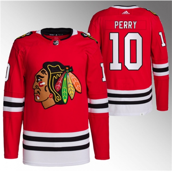 Men Chicago Blackhawks 10 Corey Perry Red Stitched Hockey Jersey Men Chicago Blackhawks 10 Corey Perry Red Stitched Hockey Jersey