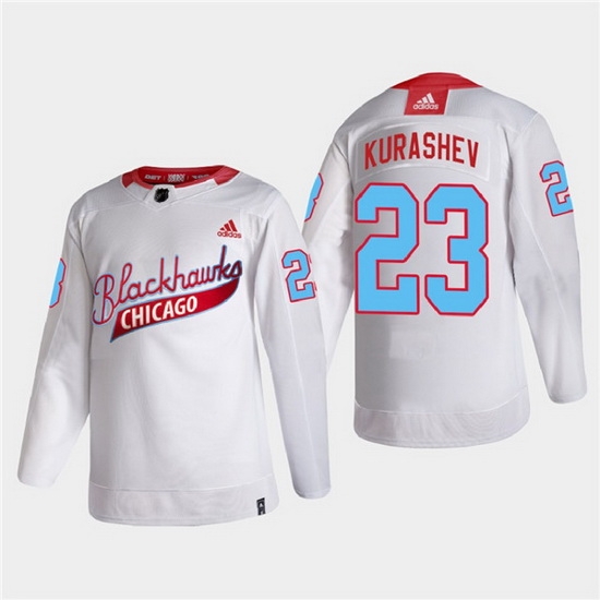 Men Chicago Blackhawks 23 Philipp Kurashev 2022 Community Night White Stitched jersey Men Chicago Blackhawks 23 Philipp Kurashev 2022 Community Night White Stitched jersey