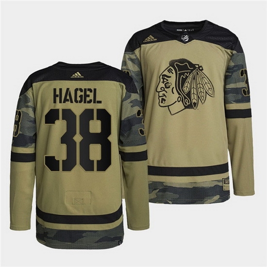 Men Chicago Blackhawks 38 Brandon Hagel 2022 Camo Military Appreciation Night White Stitched jersey Men Chicago Blackhawks 38 Brandon Hagel 2022 Camo Military Appreciation Night White Stitched jersey
