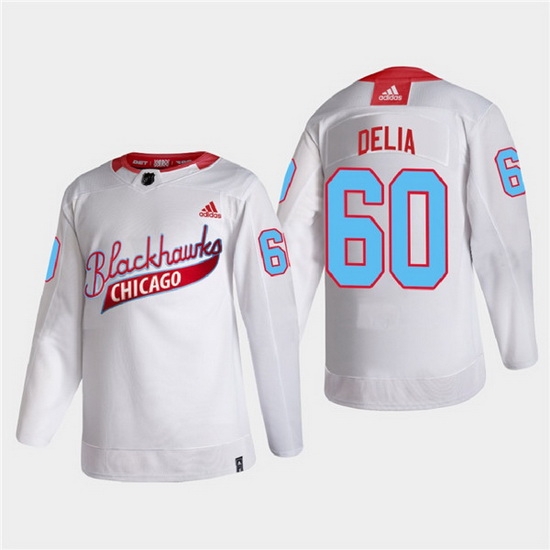 Men Chicago Blackhawks 60 Collin Delia 2022 Community Night White Stitched jersey Men Chicago Blackhawks 60 Collin Delia 2022 Community Night White Stitched jersey