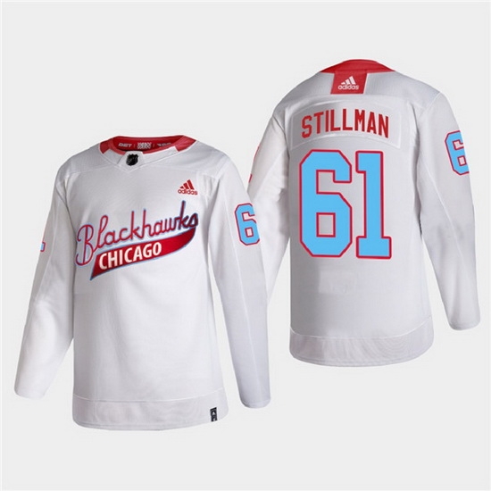 Men Chicago Blackhawks 61 Riley Stillman 2022 Community Night White Stitched jersey Men Chicago Blackhawks 61 Riley Stillman 2022 Community Night White Stitched jersey