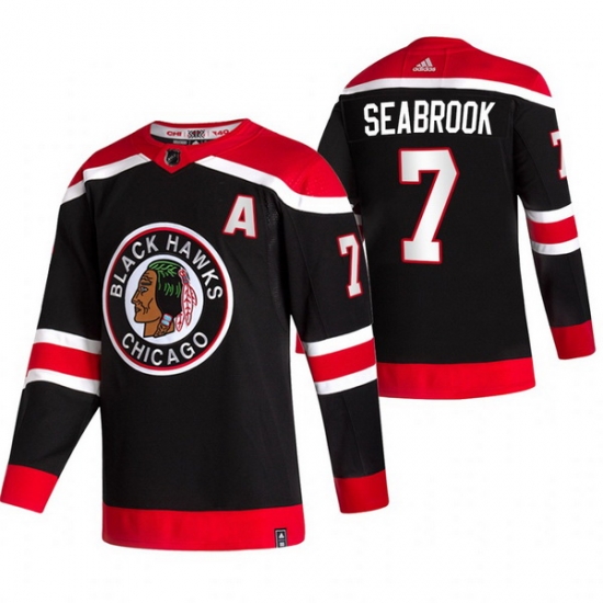 Men Chicago Blackhawks 7 Brent Seabrook Black Adidas 2020 21 Reverse Retro Alternate NHL Jersey Men Chicago Blackhawks 7 Brent Seabrook Black Adidas 2020 21 Reverse Retro Alternate NHL Jersey