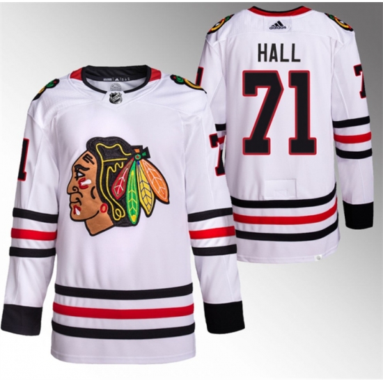 Men Chicago Blackhawks 71 Taylor Hall White Stitched Hockey Jersey Men Chicago Blackhawks 71 Taylor Hall White Stitched Hockey Jersey