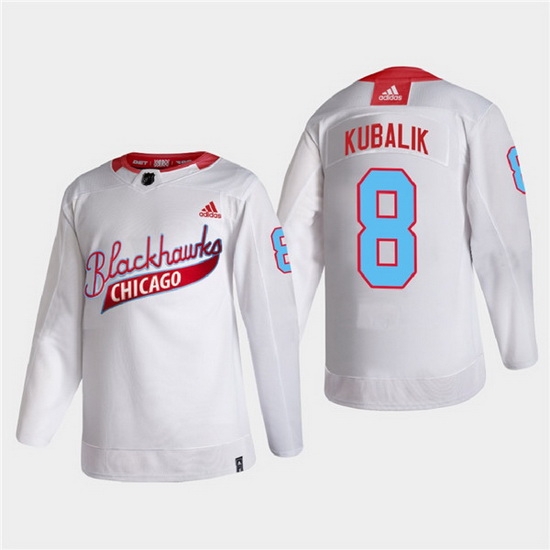 Men Chicago Blackhawks 8 Dominik Kubalik 2022 Community Night White Stitched jersey Men Chicago Blackhawks 8 Dominik Kubalik 2022 Community Night White Stitched jersey