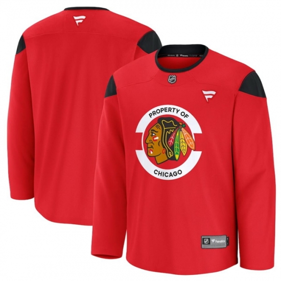 Men Chicago Blackhawks Red 2024 25 Team Practice Stitched Hockey Jersey Men Chicago Blackhawks Red 2024 25 Team Practice Stitched Hockey Jersey