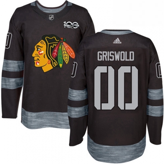 Mens Adidas Chicago Blackhawks 00 Clark Griswold Authentic Black 1917 2017 100th Anniversary NHL Jersey Mens Adidas Chicago Blackhawks 00 Clark Griswold Authentic Black 1917 2017 100th Anniversary NHL Jersey