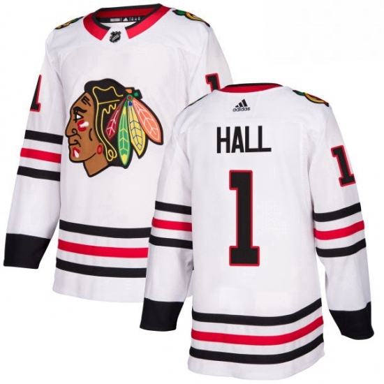 Mens Adidas Chicago Blackhawks 1 Glenn Hall Authentic White Away NHL Jersey Mens Adidas Chicago Blackhawks 1 Glenn Hall Authentic White Away NHL Jersey