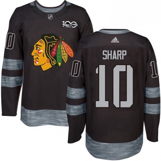 Mens Adidas Chicago Blackhawks 10 Patrick Sharp Authentic Black 1917 2017 100th Anniversary NHL Jersey Mens Adidas Chicago Blackhawks 10 Patrick Sharp Authentic Black 1917 2017 100th Anniversary NHL Jersey