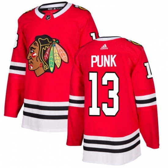 Mens Adidas Chicago Blackhawks 13 CM Punk Authentic Red Home NHL Jersey Mens Adidas Chicago Blackhawks 13 CM Punk Authentic Red Home NHL Jersey