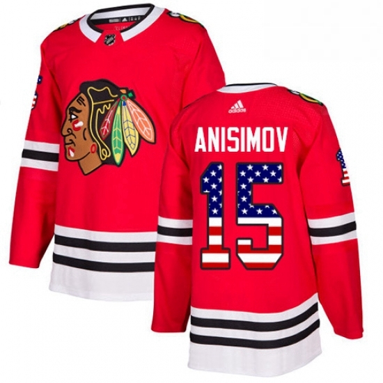 Mens Adidas Chicago Blackhawks 15 Artem Anisimov Authentic Red USA Flag Fashion NHL Jersey Mens Adidas Chicago Blackhawks 15 Artem Anisimov Authentic Red USA Flag Fashion NHL Jersey