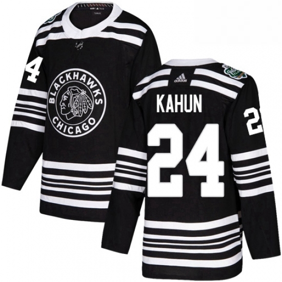 Mens Adidas Chicago Blackhawks 24 Dominik Kahun Black Authentic 2019 Winter Classic Stitched NHL Jersey Mens Adidas Chicago Blackhawks 24 Dominik Kahun Black Authentic 2019 Winter Classic Stitched NHL Jersey