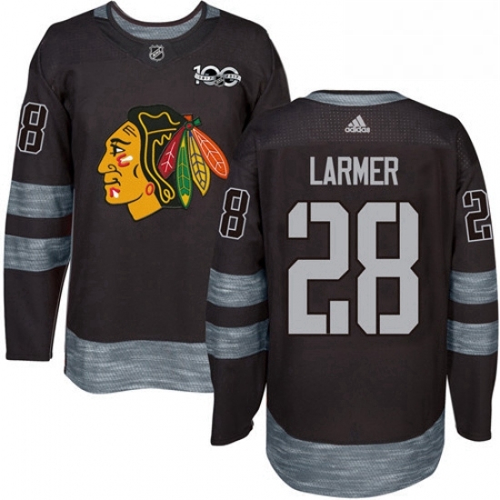 Mens Adidas Chicago Blackhawks 28 Steve Larmer Authentic Black 1917 2017 100th Anniversary NHL Jersey Mens Adidas Chicago Blackhawks 28 Steve Larmer Authentic Black 1917 2017 100th Anniversary NHL Jersey