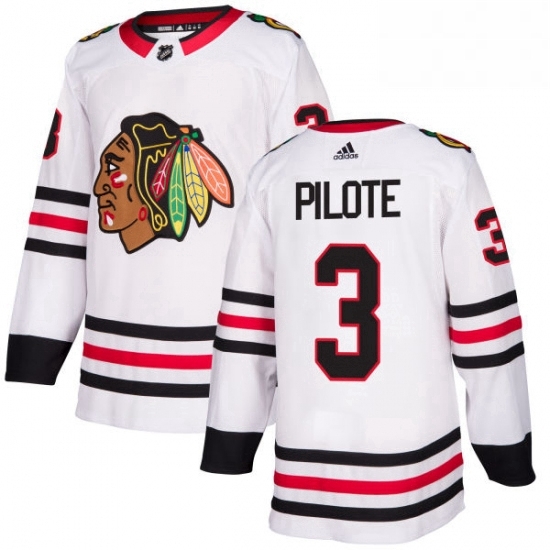 Mens Adidas Chicago Blackhawks 3 Pierre Pilote Authentic White Away NHL Jersey Mens Adidas Chicago Blackhawks 3 Pierre Pilote Authentic White Away NHL Jersey