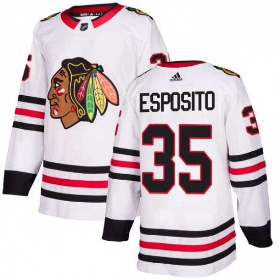 Mens Adidas Chicago Blackhawks 35 Tony Esposito Authentic White Away NHL Jersey Mens Adidas Chicago Blackhawks 35 Tony Esposito Authentic White Away NHL Jersey