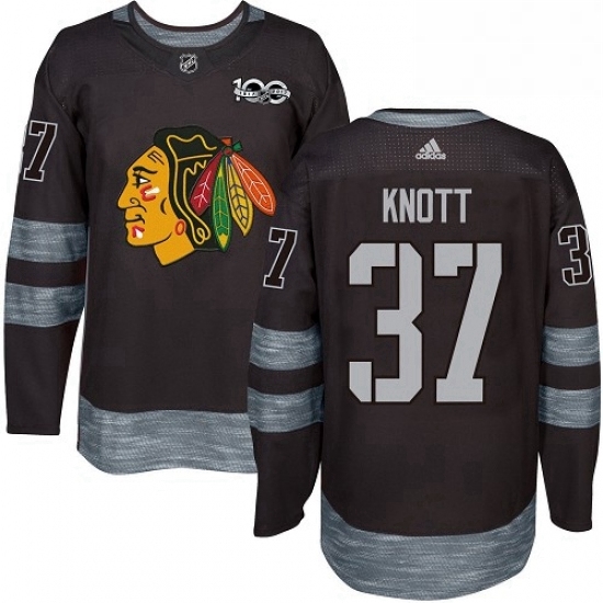 Mens Adidas Chicago Blackhawks 37 Graham Knott Authentic Black 1917 2017 100th Anniversary NHL Jersey Mens Adidas Chicago Blackhawks 37 Graham Knott Authentic Black 1917 2017 100th Anniversary NHL Jersey