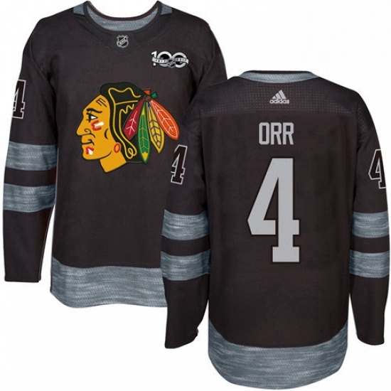Mens Adidas Chicago Blackhawks 4 Bobby Orr Authentic Black 1917 2017 100th Anniversary NHL Jersey Mens Adidas Chicago Blackhawks 4 Bobby Orr Authentic Black 1917 2017 100th Anniversary NHL Jersey