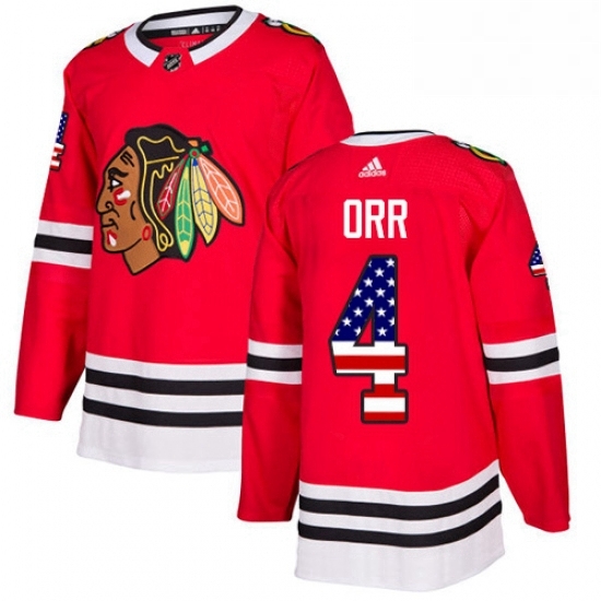 Mens Adidas Chicago Blackhawks 4 Bobby Orr Authentic Red USA Flag Fashion NHL Jersey Mens Adidas Chicago Blackhawks 4 Bobby Orr Authentic Red USA Flag Fashion NHL Jersey