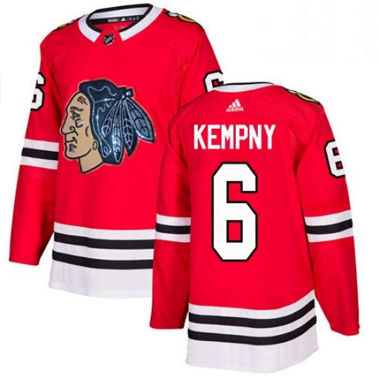Mens Adidas Chicago Blackhawks 6 Michal Kempny Authentic Red Fashion Gold NHL Jersey Mens Adidas Chicago Blackhawks 6 Michal Kempny Authentic Red Fashion Gold NHL Jersey
