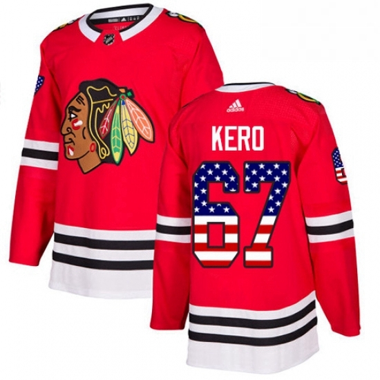 Mens Adidas Chicago Blackhawks 67 Tanner Kero Authentic Red USA Flag Fashion NHL Jersey Mens Adidas Chicago Blackhawks 67 Tanner Kero Authentic Red USA Flag Fashion NHL Jersey