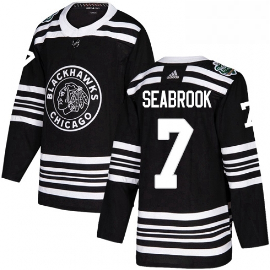Mens Adidas Chicago Blackhawks 7 Brent Seabrook Authentic Black 2019 Winter Classic NHL Jersey Mens Adidas Chicago Blackhawks 7 Brent Seabrook Authentic Black 2019 Winter Classic NHL Jersey