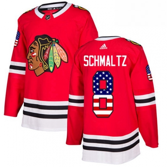 Mens Adidas Chicago Blackhawks 8 Nick Schmaltz Authentic Red USA Flag Fashion NHL Jersey Mens Adidas Chicago Blackhawks 8 Nick Schmaltz Authentic Red USA Flag Fashion NHL Jersey