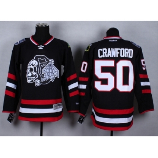 NHL Chicago Blackhawks #50 Corey Crawford Stitched black jersey[2014 new]