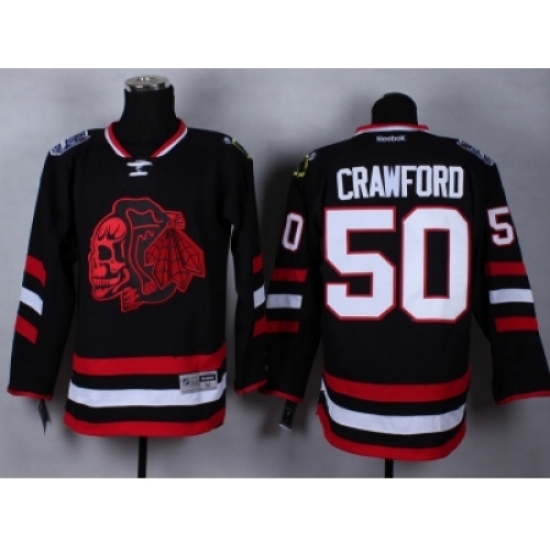 NHL Chicago Blackhawks #50 Corey Crawford Stitched black jerseys[2014 new]