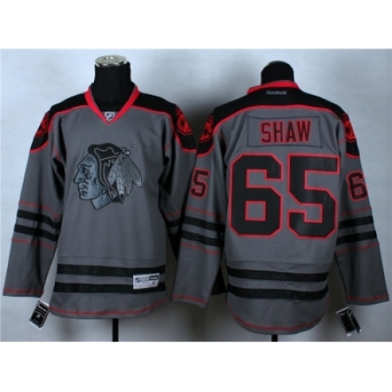 NHL Chicago Blackhawks #65 Shaw Cross Check Fashion Stitched NHL Grey jerseys NHL Chicago Blackhawks #65 Shaw Cross Check Fashion Stitched NHL Grey jerseys