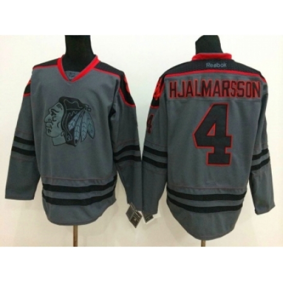 NHL chicago blackhawks #4 Nikals Hjalmarsson Charcoal Cross Check Jerseys NHL chicago blackhawks #4 Nikals Hjalmarsson Charcoal Cross Check Jerseys