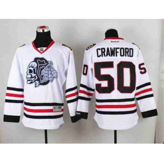 nhl jerseys chicago blackhawks #50 crawford white-1[the skeleton head]