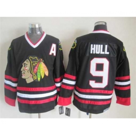 nhl jerseys chicago blackhawks 9 hull black[patch A]