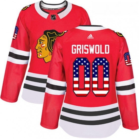Womens Adidas Chicago Blackhawks 00 Clark Griswold Authentic Red USA Flag Fashion NHL Jersey Womens Adidas Chicago Blackhawks 00 Clark Griswold Authentic Red USA Flag Fashion NHL Jersey