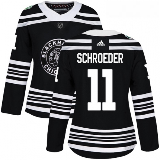 Womens Adidas Chicago Blackhawks 11 Jordan Schroeder Authentic Black 2019 Winter Classic NHL Jerse Womens Adidas Chicago Blackhawks 11 Jordan Schroeder Authentic Black 2019 Winter Classic NHL Jerse