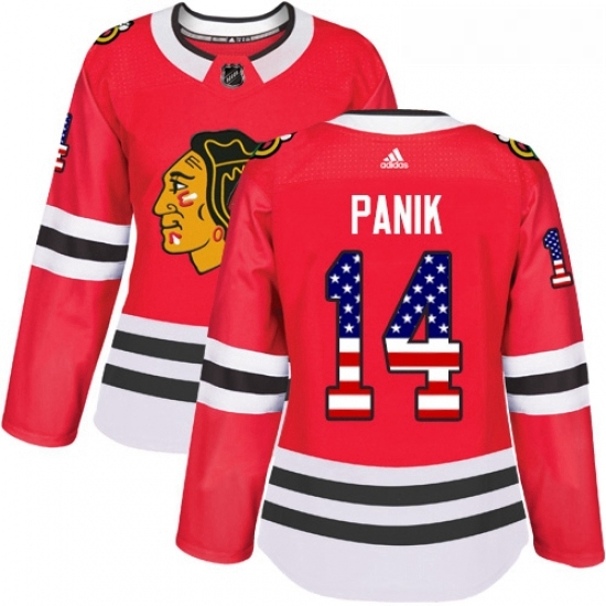 Womens Adidas Chicago Blackhawks 14 Richard Panik Authentic Red USA Flag Fashion NHL Jersey Womens Adidas Chicago Blackhawks 14 Richard Panik Authentic Red USA Flag Fashion NHL Jersey