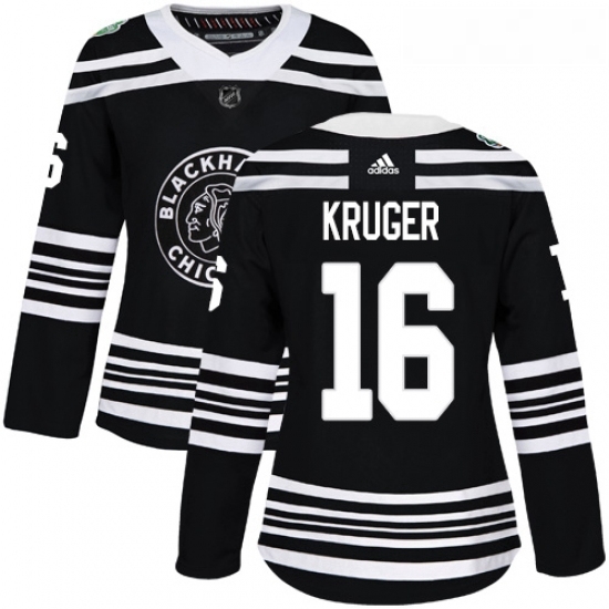 Womens Adidas Chicago Blackhawks 16 Marcus Kruger Authentic Black 2019 Winter Classic NHL Jerse Womens Adidas Chicago Blackhawks 16 Marcus Kruger Authentic Black 2019 Winter Classic NHL Jerse