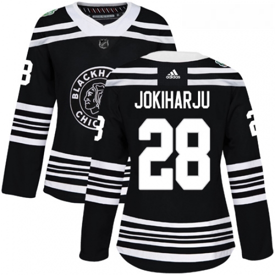 Womens Adidas Chicago Blackhawks 28 Henri Jokiharju Authentic Black 2019 Winter Classic NHL Jersey Womens Adidas Chicago Blackhawks 28 Henri Jokiharju Authentic Black 2019 Winter Classic NHL Jersey