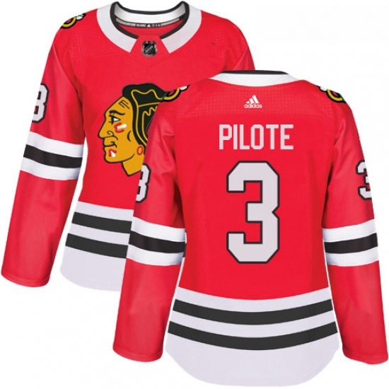 Womens Adidas Chicago Blackhawks 3 Pierre Pilote Authentic Red Home NHL Jersey Womens Adidas Chicago Blackhawks 3 Pierre Pilote Authentic Red Home NHL Jersey