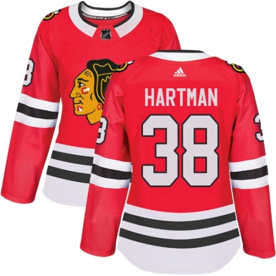 Womens Adidas Chicago Blackhawks 38 Ryan Hartman Authentic Red Home NHL Jersey Womens Adidas Chicago Blackhawks 38 Ryan Hartman Authentic Red Home NHL Jersey