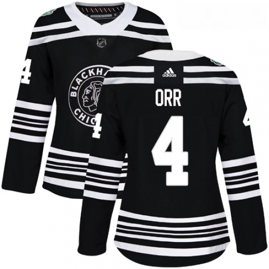 Womens Adidas Chicago Blackhawks 4 Bobby Orr Authentic Black 2019 Winter Classic NHL Jersey Womens Adidas Chicago Blackhawks 4 Bobby Orr Authentic Black 2019 Winter Classic NHL Jersey