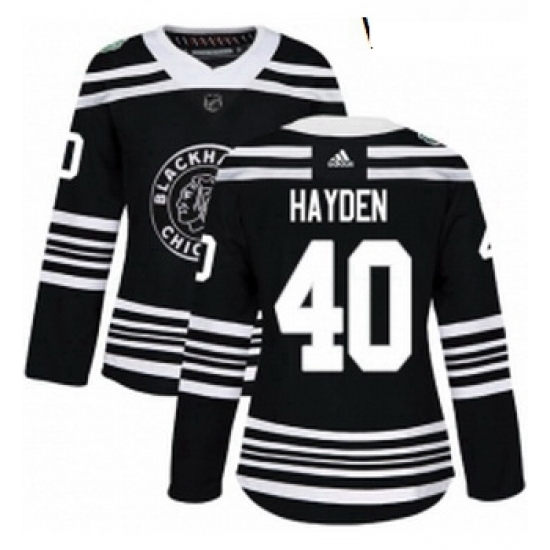 Womens Adidas Chicago Blackhawks 40 John Hayden Authentic Black 2019 Winter Classic NHL Jersey Womens Adidas Chicago Blackhawks 40 John Hayden Authentic Black 2019 Winter Classic NHL Jersey