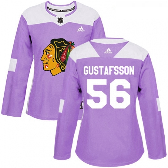 Womens Adidas Chicago Blackhawks 56 Erik Gustafsson Authentic Purple Fights Cancer Practice NHL Jersey Womens Adidas Chicago Blackhawks 56 Erik Gustafsson Authentic Purple Fights Cancer Practice NHL Jersey