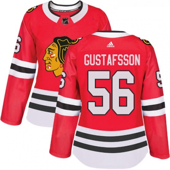 Womens Adidas Chicago Blackhawks 56 Erik Gustafsson Authentic Red Home NHL Jersey Womens Adidas Chicago Blackhawks 56 Erik Gustafsson Authentic Red Home NHL Jersey