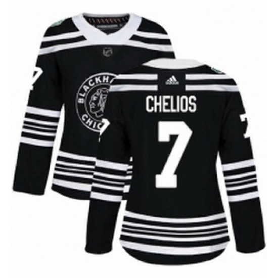 Womens Adidas Chicago Blackhawks 7 Chris Chelios Authentic Black 2019 Winter Classic NHL Jersey Womens Adidas Chicago Blackhawks 7 Chris Chelios Authentic Black 2019 Winter Classic NHL Jersey